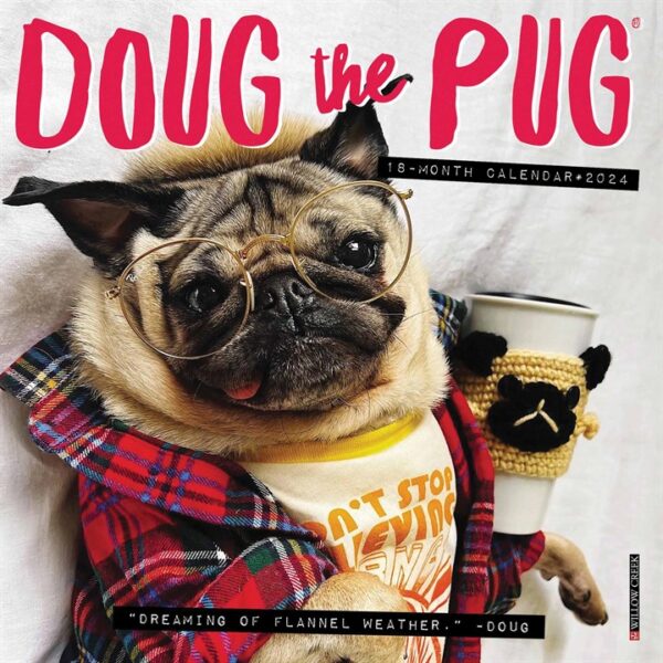 Doug The Pug Mini Calendar 2024